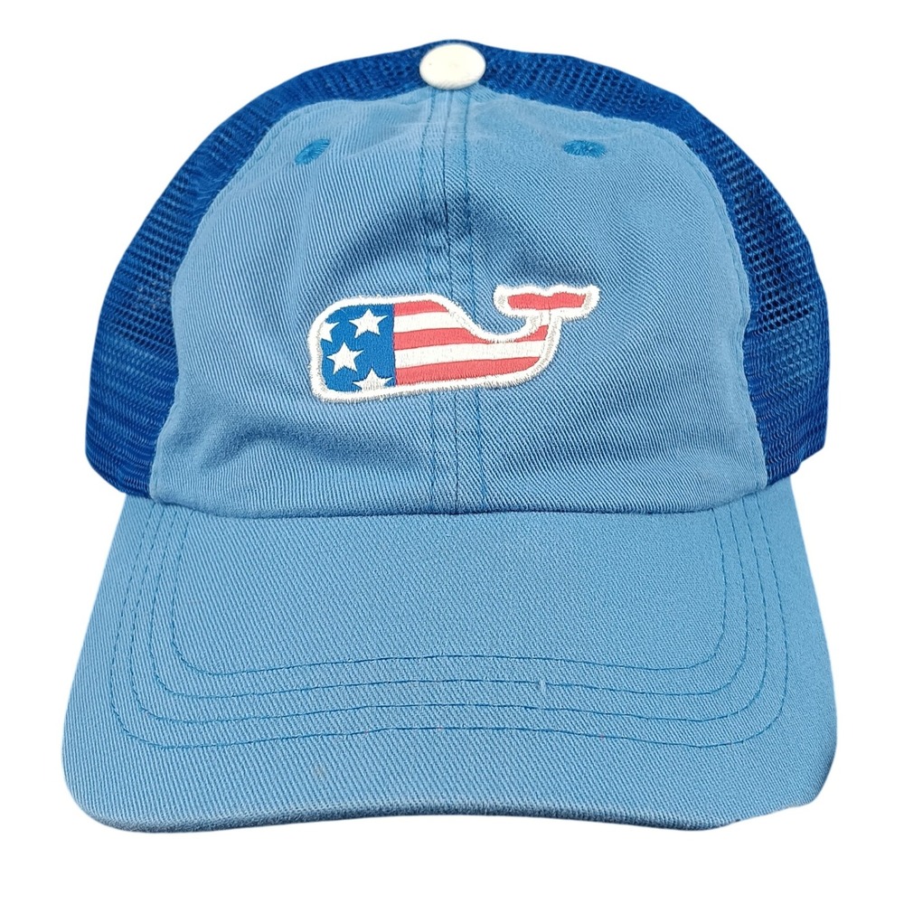 Vineyard Vines Americana Whale Logo Trucker‎ Hat Patriotic Blue Red White